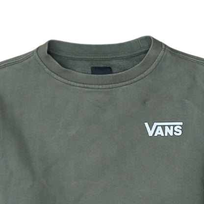 Vans Men’s Green Logo Pullover Sweatshirt Size L Crew Neck