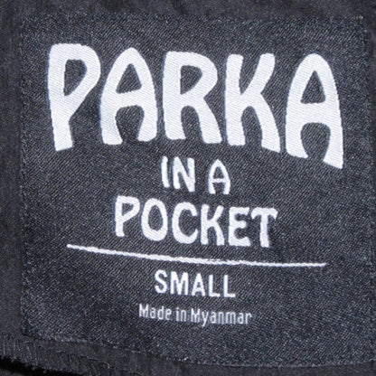 Parka In A Pocket Men’s Black Hooded Lightweight Water Resistant Parka Jacket Small