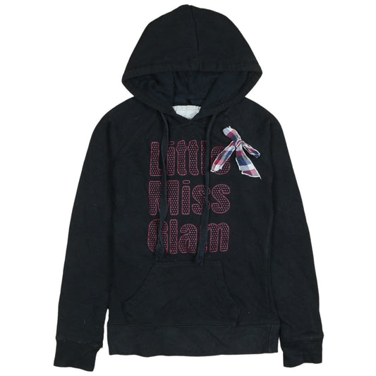 Jennyfer Women's Black Pullover Hoodie Little Miss Glam Small