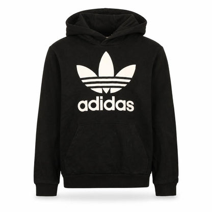 Adidas Boys Black Pullover Hoodie 13-14 Years Logo Graphic Sweatshirt