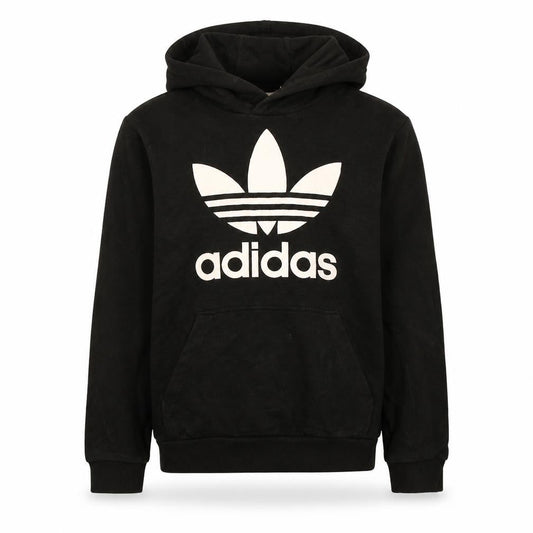 Adidas Boys Black Pullover Hoodie 13-14 Years Logo Graphic Sweatshirt