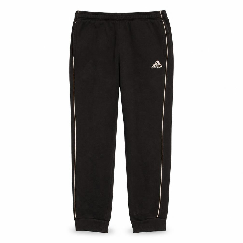 Adidas Men's Black Track Pants L Fleece Side Stripe Activewear Trousers