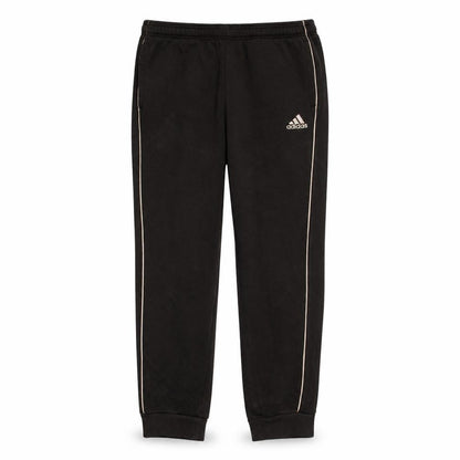Adidas Men's Black Track Pants L Fleece Side Stripe Activewear Trousers