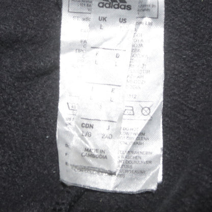 Adidas Men's Black Track Pants L Fleece Side Stripe Activewear Trousers