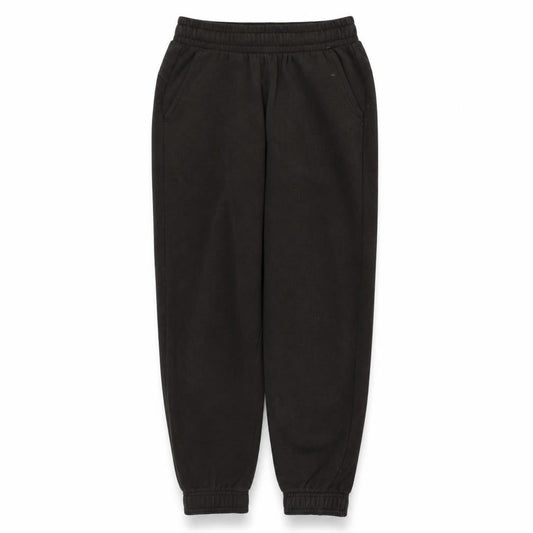 Front view of Puma boys’ black jogger sweatpants 13-14 years fleece tapered fit