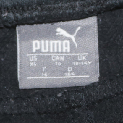 Puma Boys Black Jogger Sweatpants 13-14 Years Fleece Tapered Fit