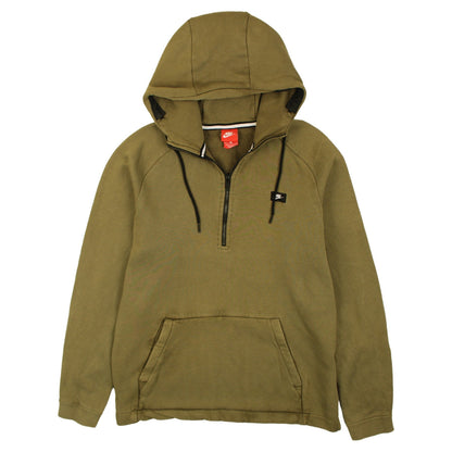 Nike Men’s Green 1/2 Zip Hoodie L Regular Fleece Pullover