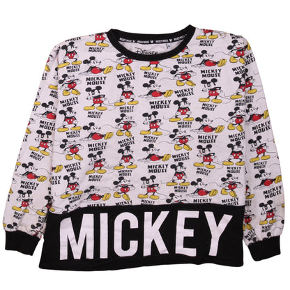 Disney Women’s White Mickey Mouse Pullover Sweatshirt Size M