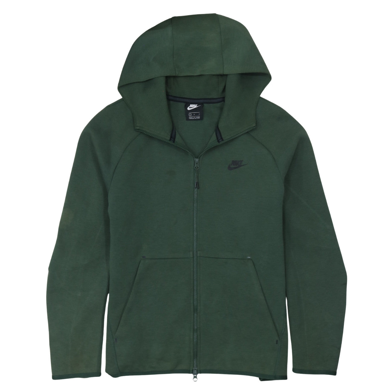 Nike Mens Green Full Zip Hoodie L Regular Fit Sportswear