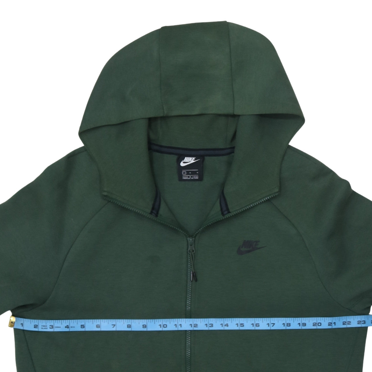 Nike Mens Green Full Zip Hoodie L Regular Fit Sportswear