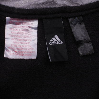 Adidas Boys Black Full Zip Hoodie 13-14 Years Sportswear Logo Print