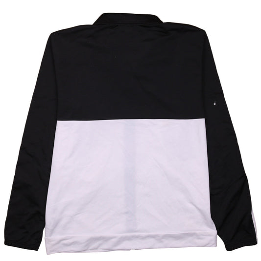 Adidas Men's Black & White Track Jacket Size L Colourblock Zip Top