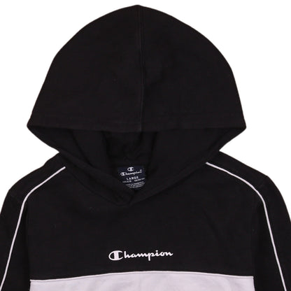Champion Boys Black Colourblock Pullover Hoodie Size 11-12 Years