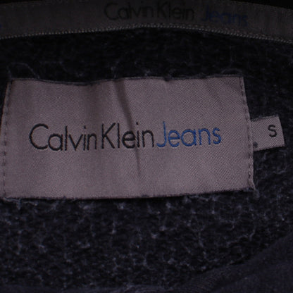 Calvin Klein Jeans Mens Blue Pullover Hoodie Size S Logo Fleece
