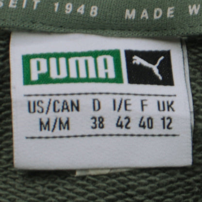 Puma Women's Green White Pullover Hoodie Size 12 Logo Print