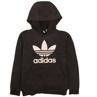 Adidas Boys Black Hoodie 11-12 Years Regular Fit Pullover Fleece
