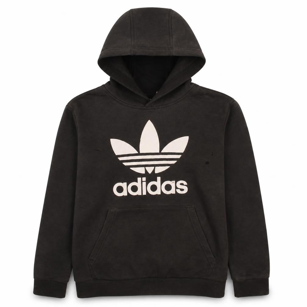 Adidas Boys Black Hoodie 11-12 Years Regular Fit Pullover Fleece