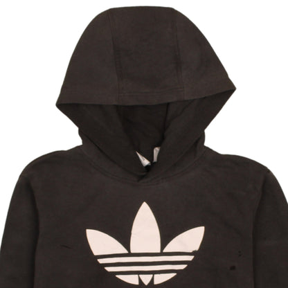 Adidas Boys Black Hoodie 11-12 Years Regular Fit Pullover Fleece