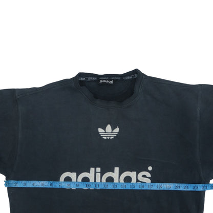 Adidas Men's Black 3/4 Sleeve Crew Neck Vintage Logo Sweatshirt L