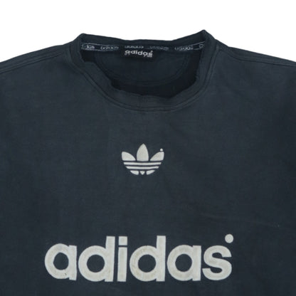 Adidas Men's Black 3/4 Sleeve Crew Neck Vintage Logo Sweatshirt L