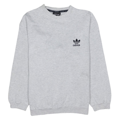 Adidas Mens Grey Crew Neck Pullover Sweatshirt L Regular Fit