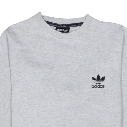 Adidas Mens Grey Crew Neck Pullover Sweatshirt L Regular Fit