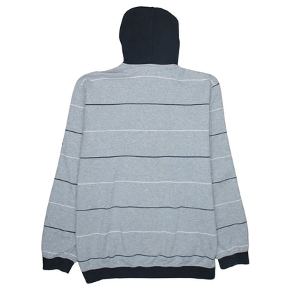 Adidas Men's Grey Striped NBA Pullover Hoodie Size L