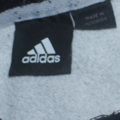 Adidas Men's Grey Striped NBA Pullover Hoodie Size L