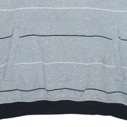 Adidas Men's Grey Striped NBA Pullover Hoodie Size L