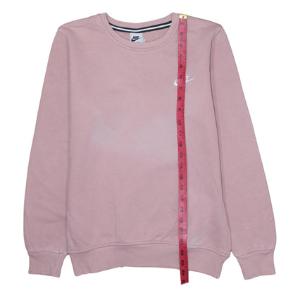 Nike Women Pink Cotton Crew Neck Pullover Sweatshirt Size S