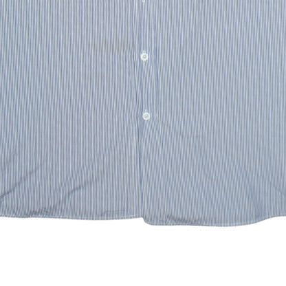 Tommy Hilfiger Men's Blue Striped Slim Fit Cotton Button-Up Shirt XL