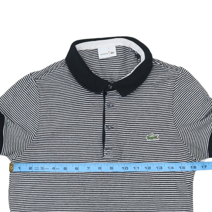 Lacoste Men’s Black Striped Cotton Polo Shirt Size S
