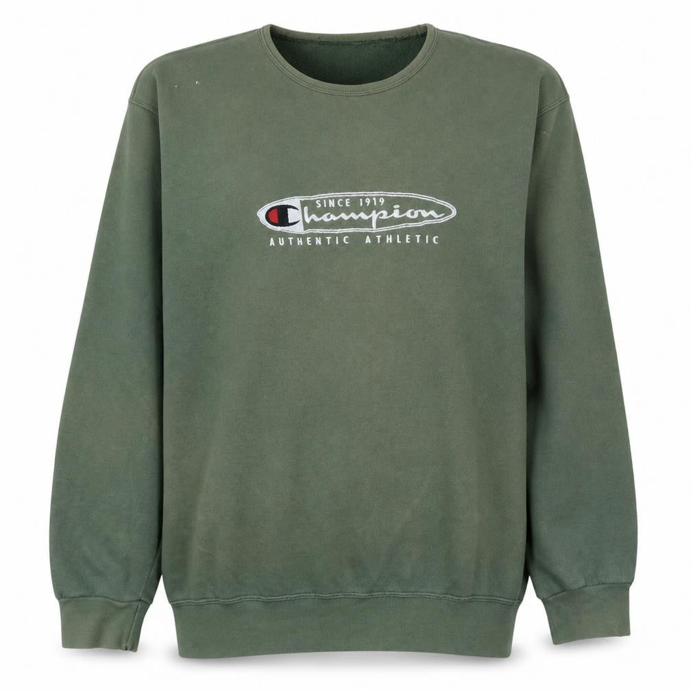 Champion Men’s Green XL Pullover Sweatshirt Retro Sports Style