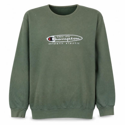 Champion Men’s Green XL Pullover Sweatshirt Retro Sports Style