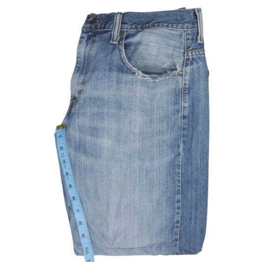 Levi's 569 Men's Blue Denim Distressed Relaxed Fit Shorts 33in