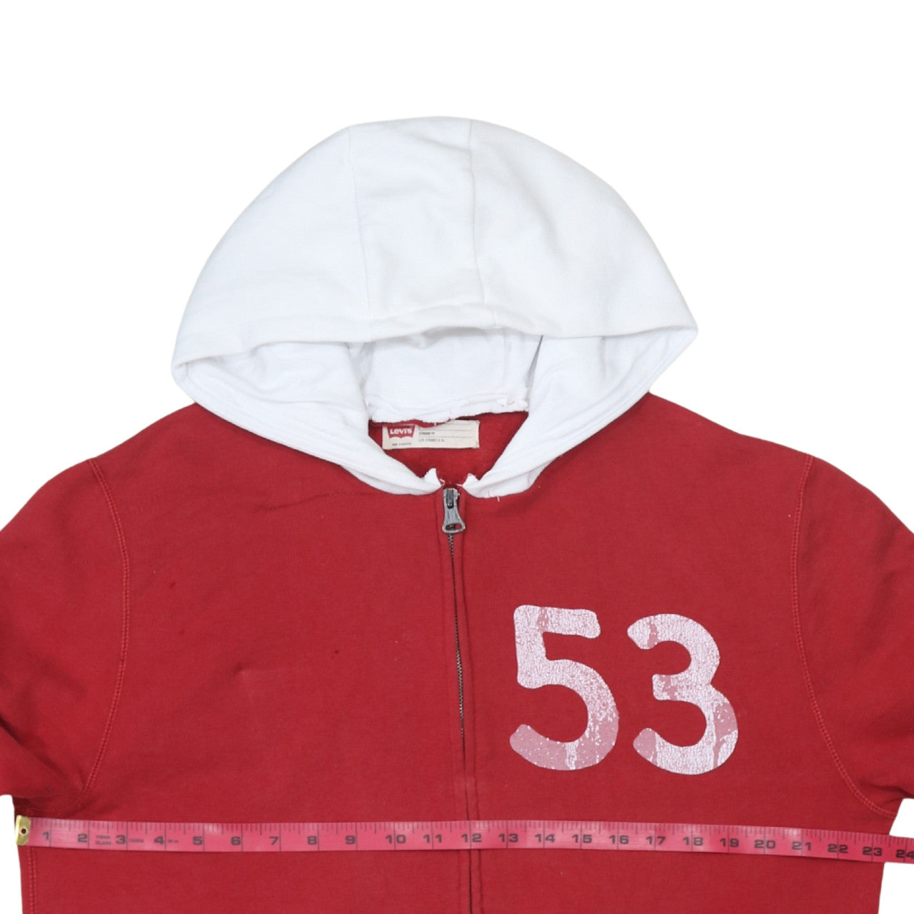 Levi's Men's Red Full Zip Hoodie L Haight Ashbury Graphic Sweatshirt