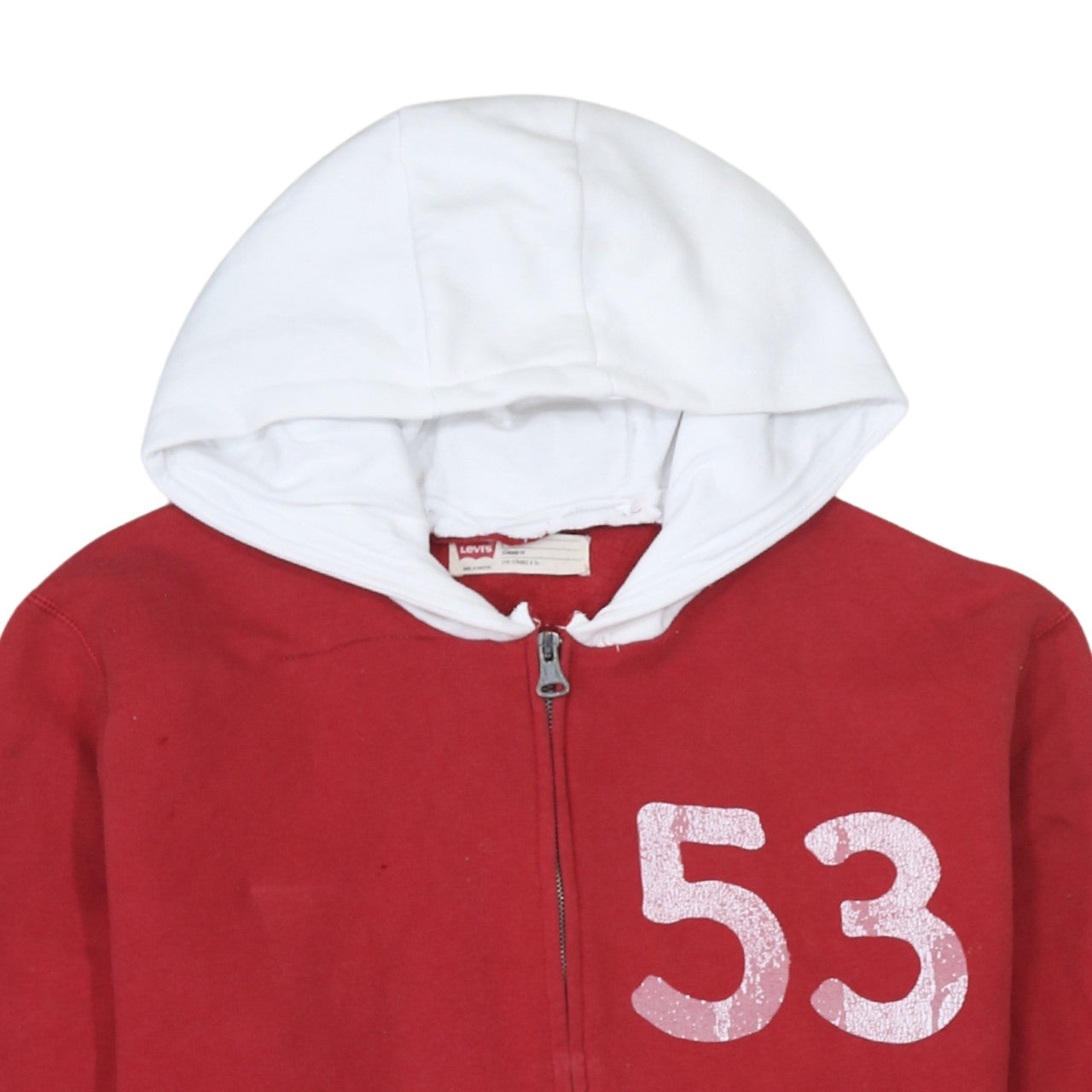 Levi's Men's Red Full Zip Hoodie L Haight Ashbury Graphic Sweatshirt