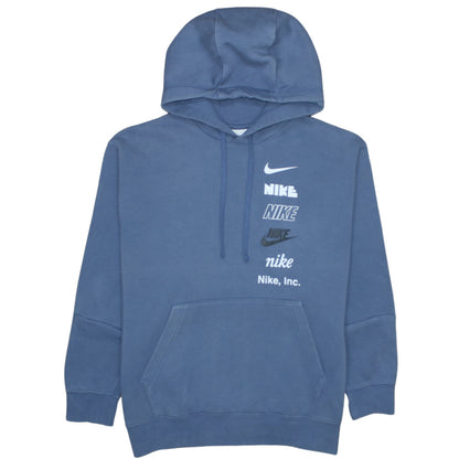 Nike Men's Blue Pullover Hoodie M Graphic Logo Fleece Sweatshirt