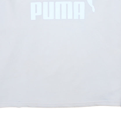 PUMA Womens Beige Hooded Pullover Sweatshirt L Logo Print Casual
