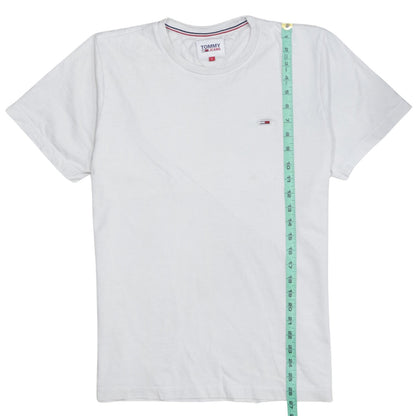 Tommy Jeans Men's White Cotton Crew Neck T-Shirt Size L