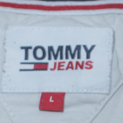 Tommy Jeans Men's White Cotton Crew Neck T-Shirt Size L