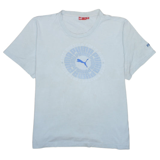 Puma Men's Blue Graphic Print Crew Neck Short Sleeve T-Shirt XL