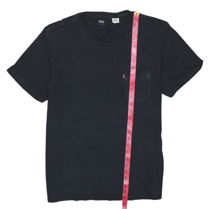 Levi's Men's Black Cotton Crew Neck Pocket T-Shirt Size L