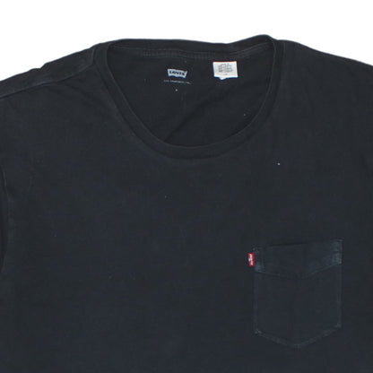 Levi's Men's Black Cotton Crew Neck Pocket T-Shirt Size L