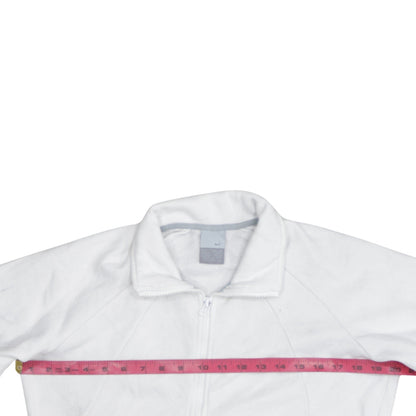 Nike Women White Full Zip Sweatshirt Size S Just Do It Logo