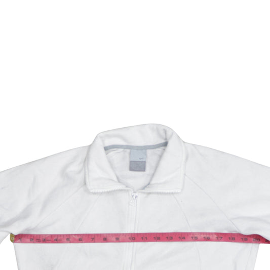 Nike Women White Full Zip Sweatshirt Size S Just Do It Logo