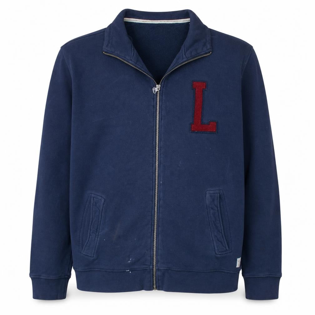 Front view of Lee Men Blue XL Full Zip Cotton College Sweatshirt