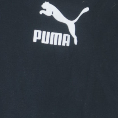 Puma Men's Black Pullover Hoodie Size S Logo Fleece Sweatshirt