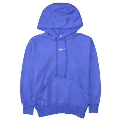 Nike Women's Blue Pullover Hoodie Small Embroidered Logo Casual
