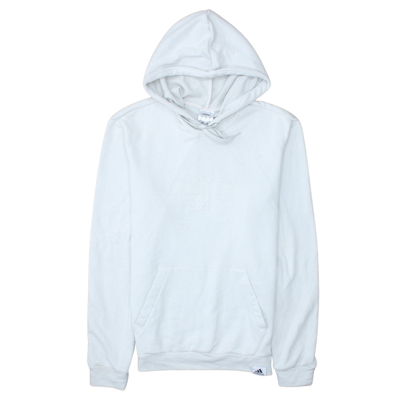 adidas Men's White Pullover Hoodie Small Sports Cotton Blend